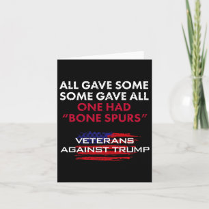 Cartão Veteranos Antirtrump Draft Dodger Bone Spurs Para 