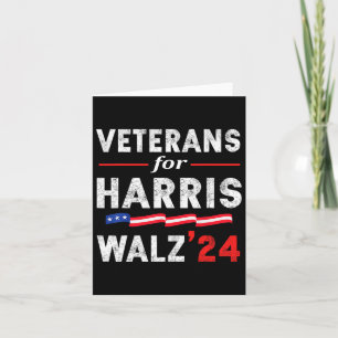 Cartão Veteranos Para Harris Waltz 2024 Votação Azul
