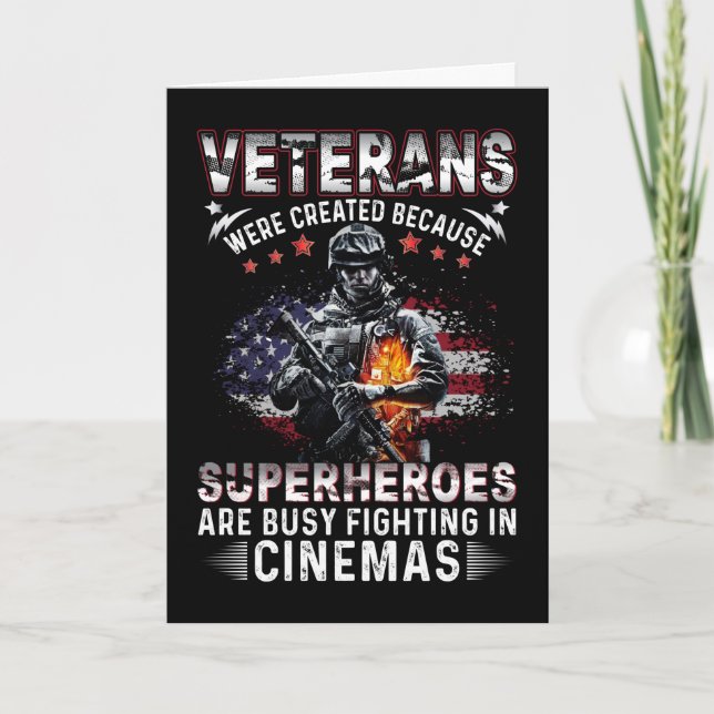 Cartão Veteranos por super-heróis ocupados em cinemas   (Frente)