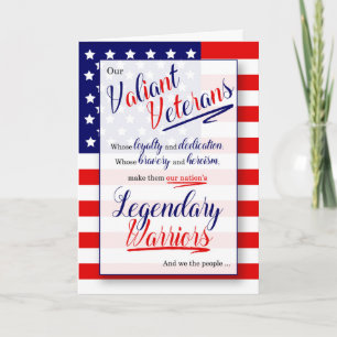 Cartão Veterans Day Typography Stars and Stripes Legend