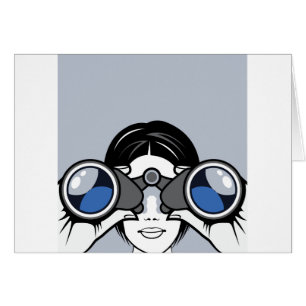 Cartão Vetor dos binóculos