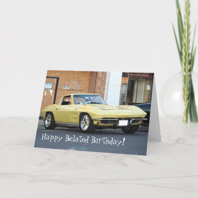 Cartão Vette amarelo clássico (Frente)