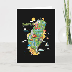 Cartão Viagem ao redor da Ásia Taiwan Taipei Férias em Fa