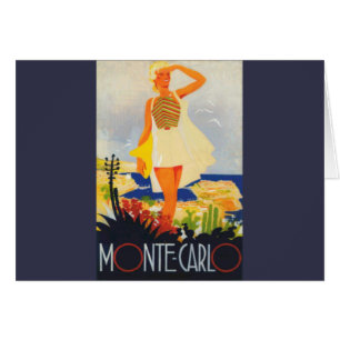 Cartão Viagem da praia Monte Carlo, Moça Moda