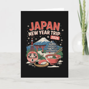 Cartão Viagem de Ano Novo no Japão 2026 Inverno Fuji Tóqu