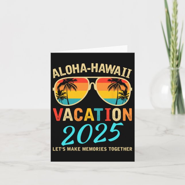 Cartão Viagem de Família Aloha Hawaii 2025 Criando Memóri (Frente)