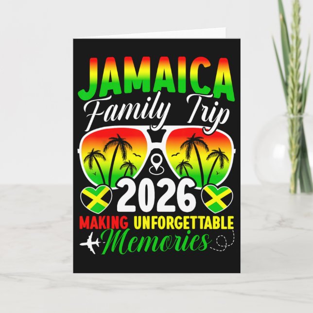 Cartão Viagem de Família Jamaica 2026 Criando Memórias Ja (Frente)