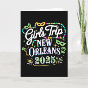 Cartão Viagem de Garotas Nova Orleans 2025 Mardi Gras 