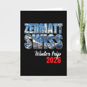 Cartão Viagem de Inverno Zermatt Suíça 2026 Alpes Esqui S