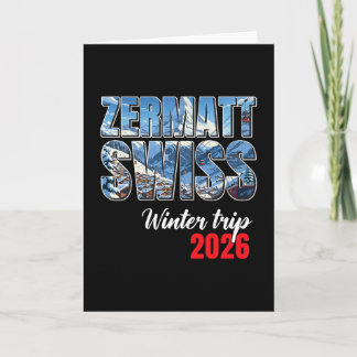 Cartão Viagem de Inverno Zermatt Suíça 2026 Alpes Esqui S