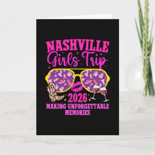 Cartão Viagem de Meninas a Nashville 2026 Criando Memória