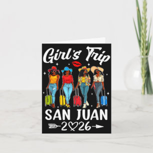 Cartão Viagem de meninas de San Juan 2026 aniversário esq