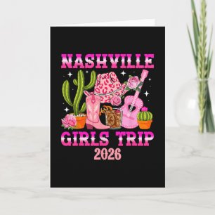 Cartão Viagem de Meninas em Nashville 2026 Férias de Meni