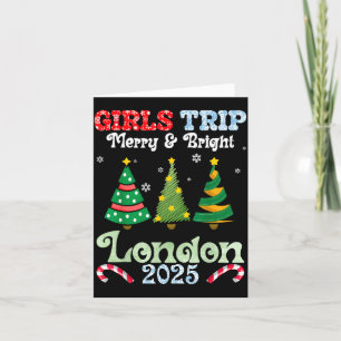 Cartão Viagem de Meninas Natal Alegre e Brilhante em Lond