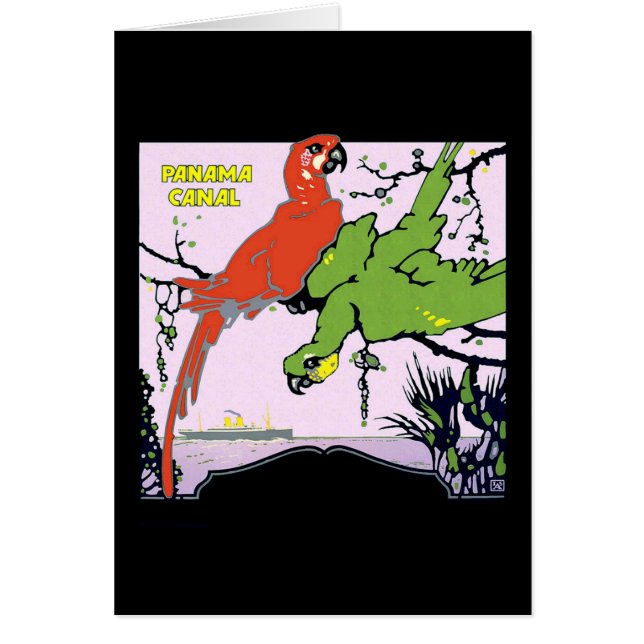 Cartão Viagem do Canal do Panamá Vintage (Frente)