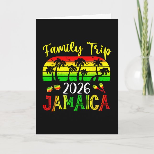 Cartão Viagem em Família Jamaica 2026 Férias de Verão Tap (Frente)