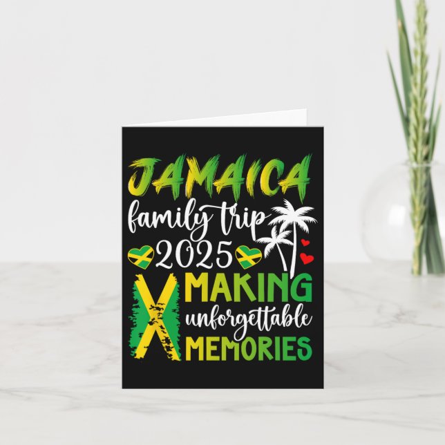 Cartão Viagem em Família para Jamaica 2025 Criando Memóri (Frente)