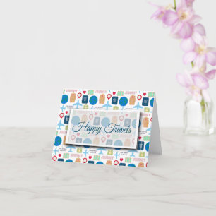 Cartão Viagem mundial dobrado 