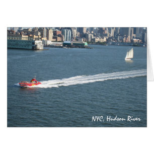 Cartão viagem NYC o Rio Hudson de g/nc Artisanware