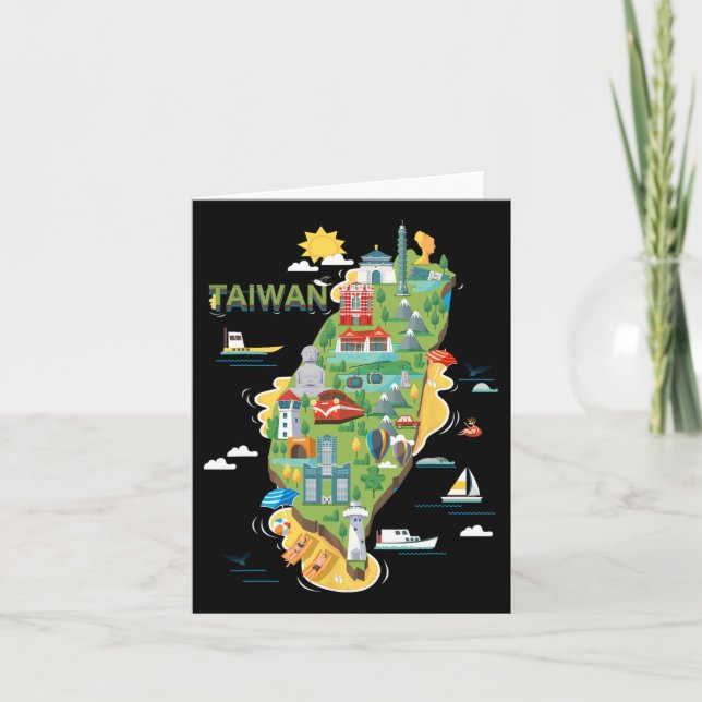 Cartão Viagem pela Ásia Taiwan Taipei Férias em Família S (Frente)