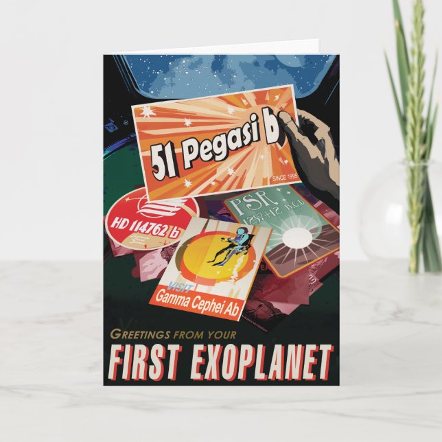 Cartão Viagem Sci-Fi Ad, Planeta 51 Pegasi b (Frente)