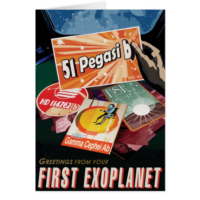 Cartão Viagem Sci-Fi Ad, Planeta 51 Pegasi b (Frente)