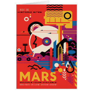 Cartão Viagem Sci-Fi Ad, Planeta Marte