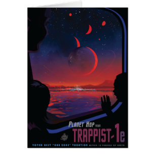 Cartão Viagem Sci-Fi Ad, Trapista Planeta-1e
