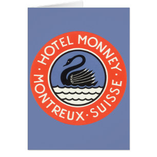 Cartão Viagens Antigas, Hotel Swan Bird Monney Suíça