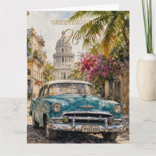Cartão Viagens Cuba Antiga - Saudações de Havana