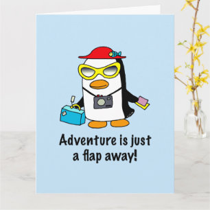 Cartão Viagens Seguras Aventura de Pinguim Turista Divert