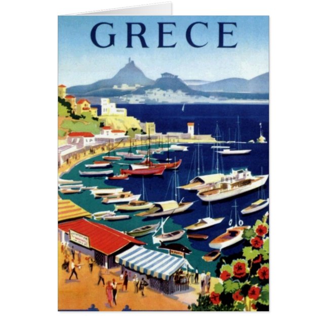 Cartão Viagens vintage Atenas Grécia (Frente)