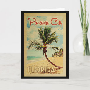 Cartão Viagens vintage da Palm City in Panamá