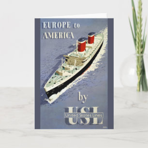 Cartão Viagens vintage de Poster para Linhas dos Estados 