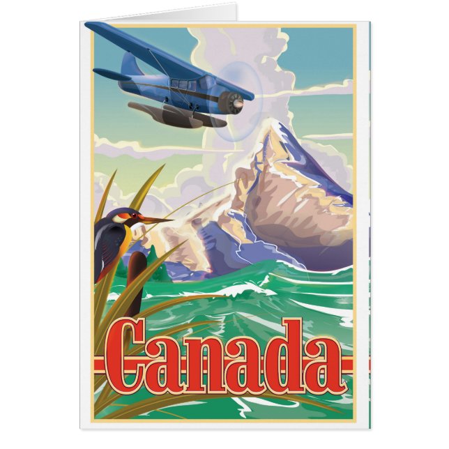 Cartão Viagens vintage do Canadá (Frente)