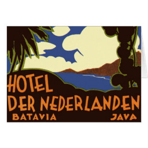 Cartão Viagens vintage Jakarta Indonesia Hotel Nederlande