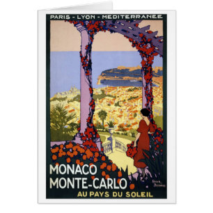 Cartão Viagens vintage - Monaco Monte - Carlo