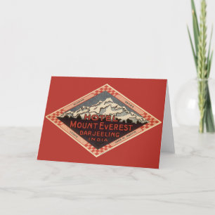 Cartão Viagens vintage, Monte Everest, Darjeeling India