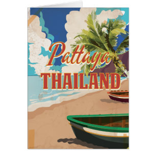 Cartão Viagens vintage Pattaya Tailândia