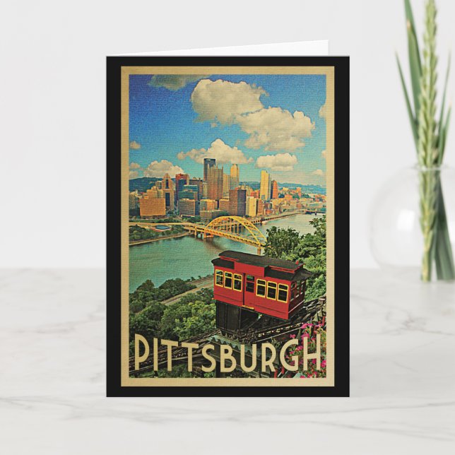 Cartão Viagens vintage Pittsburgh Pensilvânia (Frente)