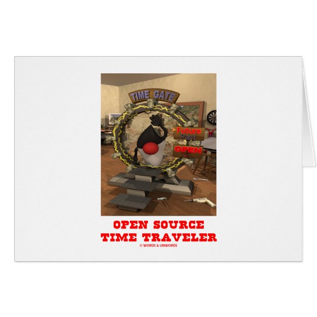 Cartão Viajante do tempo de Open Source (o duque de Java) (Frente Horizontal)