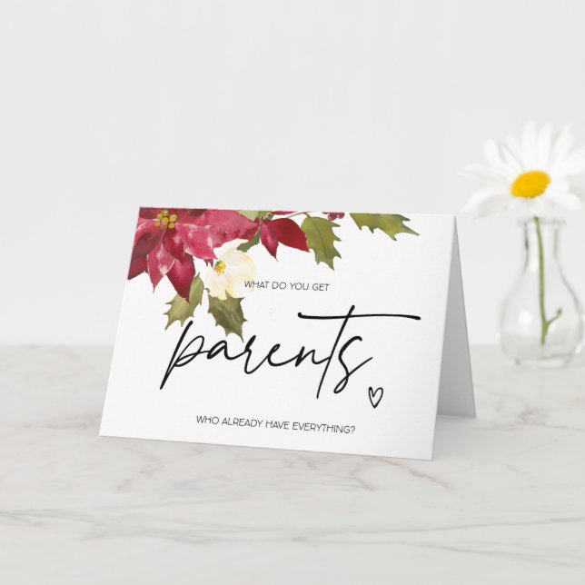 Cartão Vias De Bebê De Gravidez De Natal Para Meus Pais (Planta pequena)