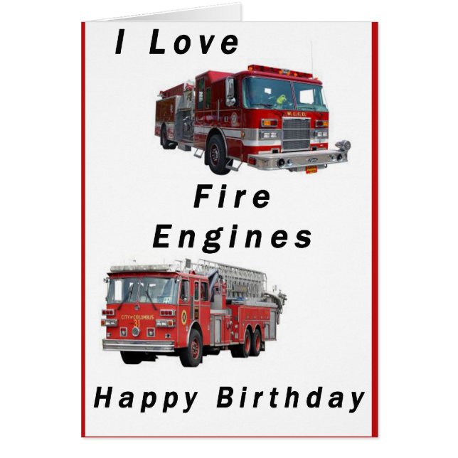 Cartão Viatura de incêndio (Frente)