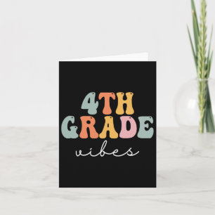 Cartão Víblias do 4º ano Retro Groovy Women Happy First D