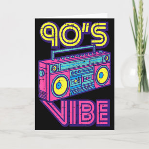 Cartão Vibração dos Anos 90 Caixa de Som de Rádio Música 