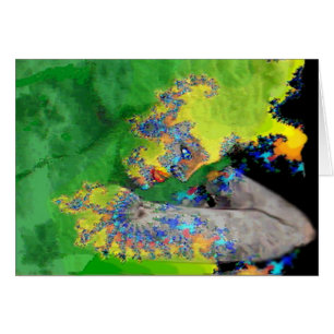 CARTÃO VIBRAÇÕES DA MATÉRIA, MULHER FRACTAL EM AMARELO VE