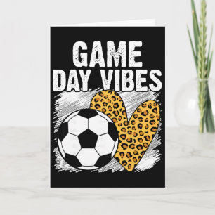 Cartão Vibrações de Dia de Jogo de Futebol Leopardo Dia d