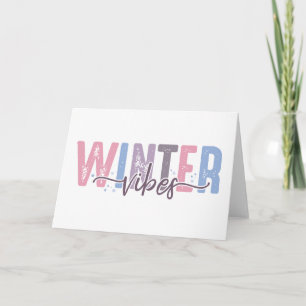 Cartão Vibrações de Inverno - Tipografia Pastel Suave