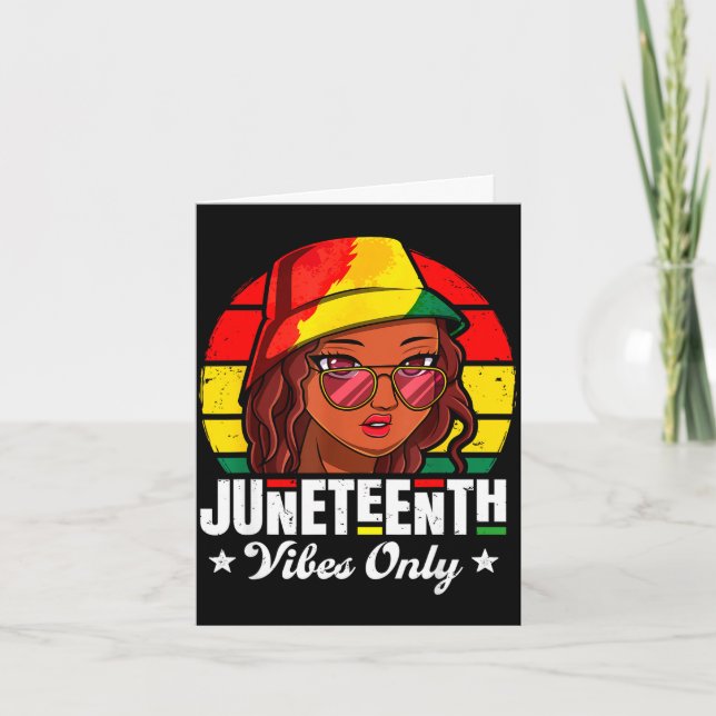 Cartão Vibrações de Juneteenth apenas para mulheres afro- (Frente)