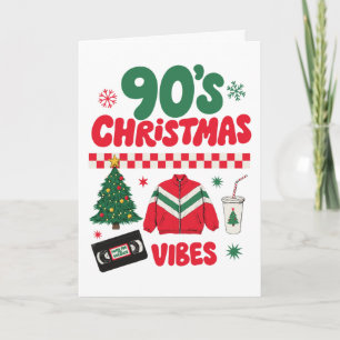 Cartão Vibrações de Natal dos Anos 90 Roupa de Treino VHS
